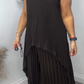 ⏳Limited time 50% OFF⏳🔥Laney Pleated Short Sleeve Irregular Midi Top and Elastic Waist Wide Leg Pants Set✨