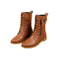 Women's Round Toe Side Zipper Leather Orthopedic Boots