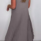 ⏳Limited time 50% OFF⏳🔥Laney Pleated Short Sleeve Irregular Midi Top and Elastic Waist Wide Leg Pants Set✨
