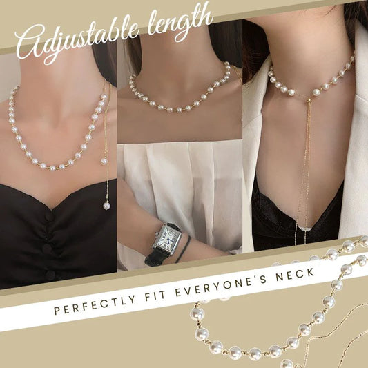 📿Stylische verstellbare Perlenkette mit Kordelzug