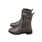 Women's Round Toe Side Zipper Leather Orthopedic Boots