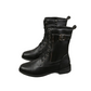 Women's Round Toe Side Zipper Leather Orthopedic Boots