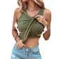 Women's Ribbed Stretchy Tank Top with Shelf Bra