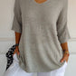🥰Solid Color Knitted V-neck Top