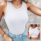 Women's Ribbed Stretchy Tank Top with Shelf Bra