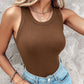 Women's Ribbed Stretchy Tank Top with Shelf Bra