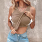 Women's Ribbed Stretchy Tank Top with Shelf Bra