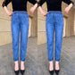Women's High-Elasticity Heart Pattern Embroidered Jeans