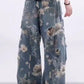 Women's Loose Ripped Wide-Leg Denim Jeans
